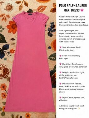 Polo Ralph Lauren pink maxi dress 💕